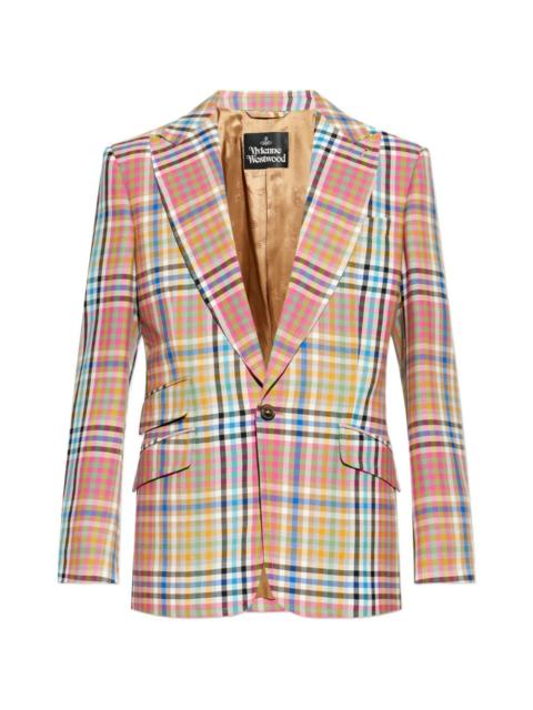 checked pocket blazer