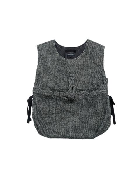 Newsboy Vest Black Wool Shaggy Twill