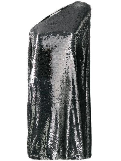sequined one-shoulder dress
