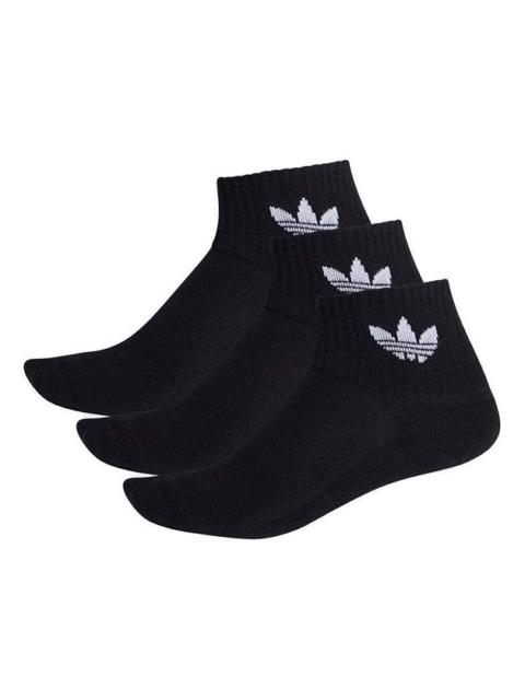adidas Mid-Cut Crew Socks 3 Pairs - Black FM0643