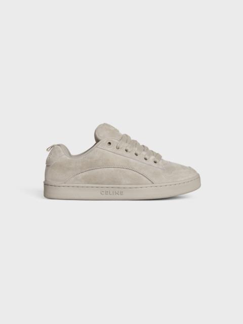CELINE HUNTINGTON LOW LACE-UP SNEAKER in SUEDE CALFSKIN AND MESH