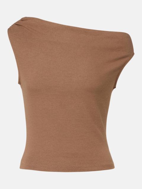 Lauren asymmetric jersey top