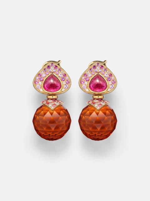 Acilla 18kt gold drop earrings with gemstones