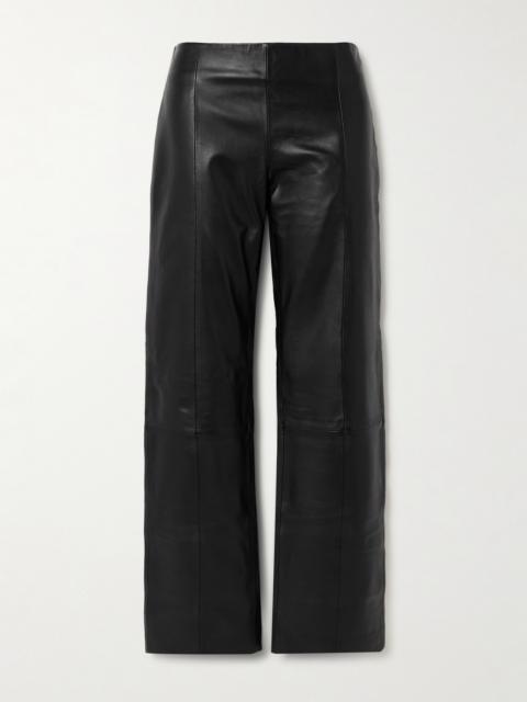 Paneled Textured-leather Straight-leg Pants