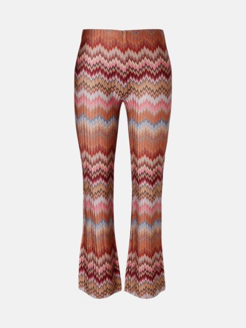 Zigzag high-rise cropped slim pants