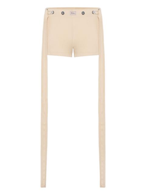 ribbed patch-detail shorts