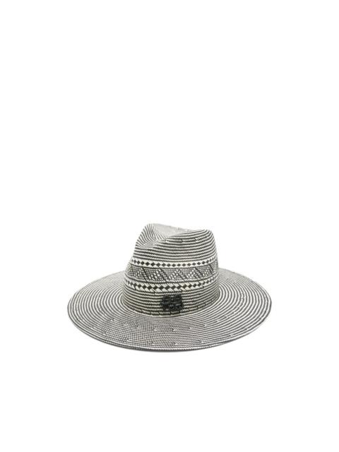 patterned logo-detail hat