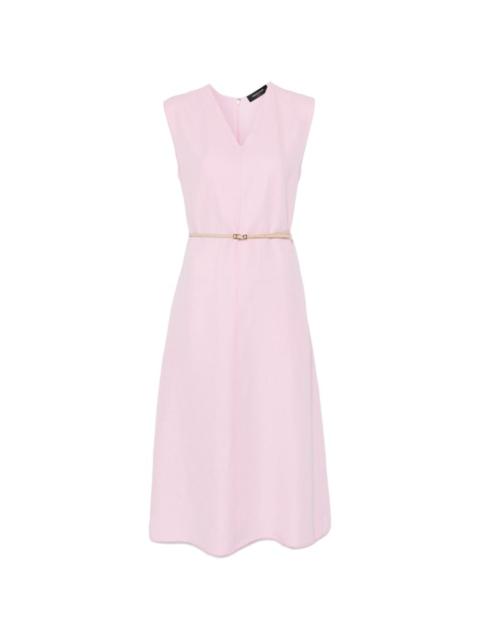 V-neck belted dress