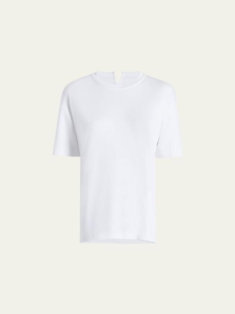 Luxe Seamed Cotton Short Sleeve T-Shirt