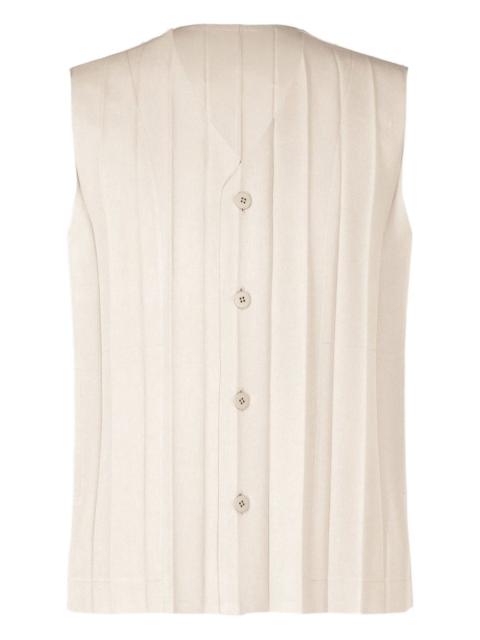 pleated sleeveless vest
