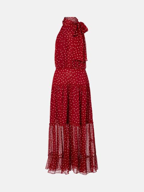 Abi polka-dot chiffon midi dress