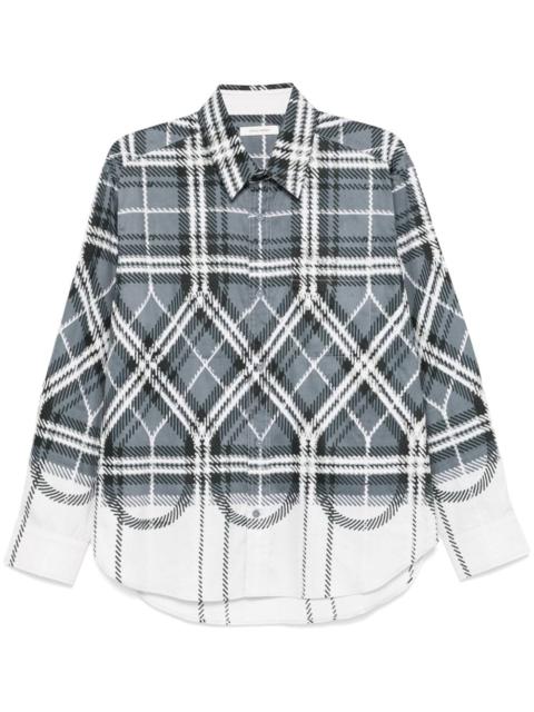 plaid-check faded shirt