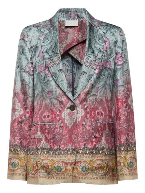 floral-print single-breasted blazer