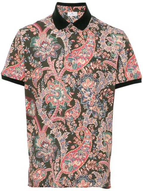 paisley-print polo shirt