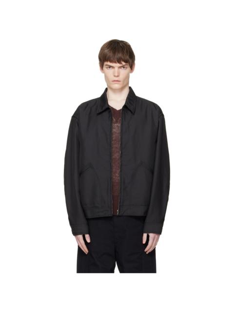 Black Polyester Twill Deck Jacket