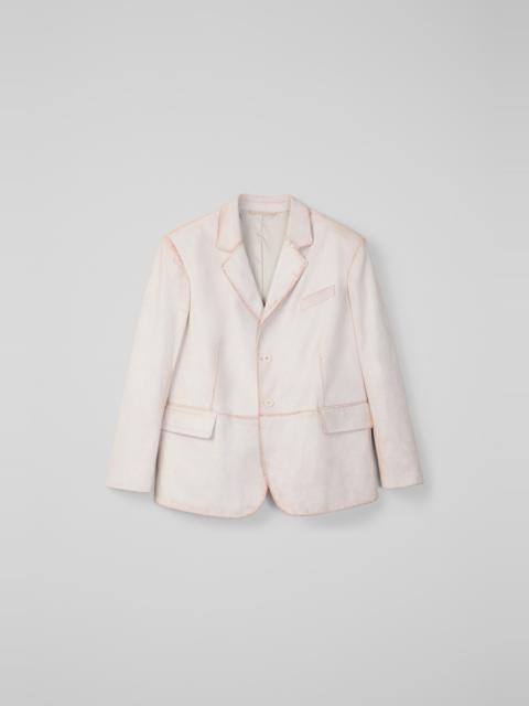 White cracked leather blazer