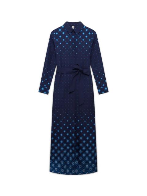 Gradient Silk Shirt Dress