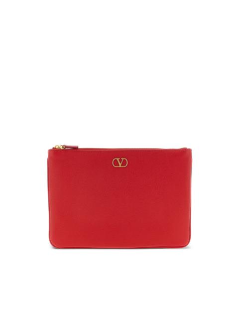 Llogo Signature leather clutch bag