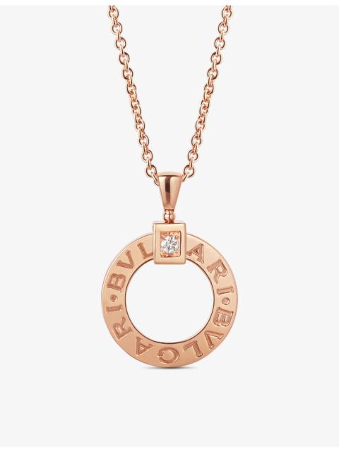 BVLGARI BVLGARI 18ct rose-gold and 0.07ct round-cut diamond pendant necklace