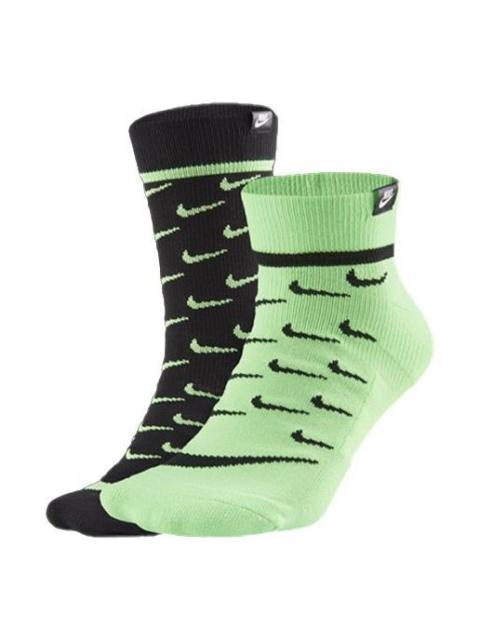 Nike Unisex Logo Socks 2 Packs Black/Green CK5607-902