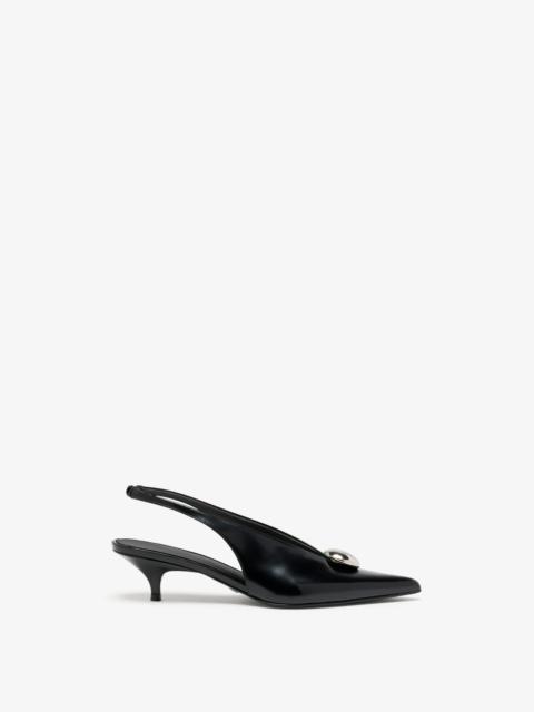 Dome Slash Slingbacks in Polished Calf