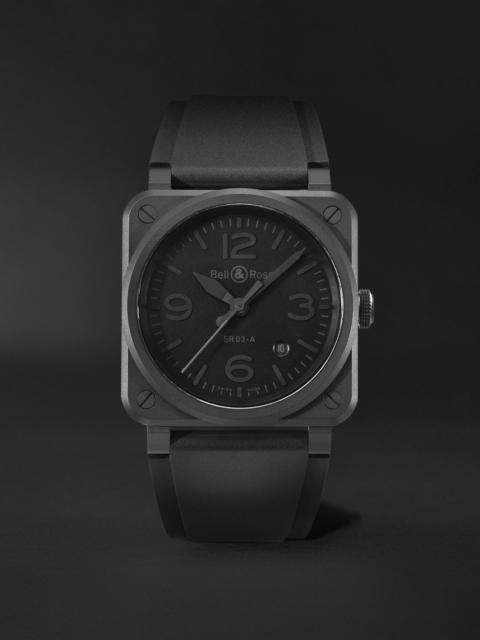 BR 03 Phantom Automatic 41mm Ceramic and Rubber Watch, Ref. No. BR03A-PH-CE/SRB Black