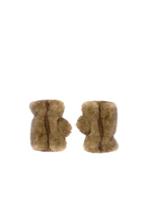 Ariel faux-fur fingerless gloves