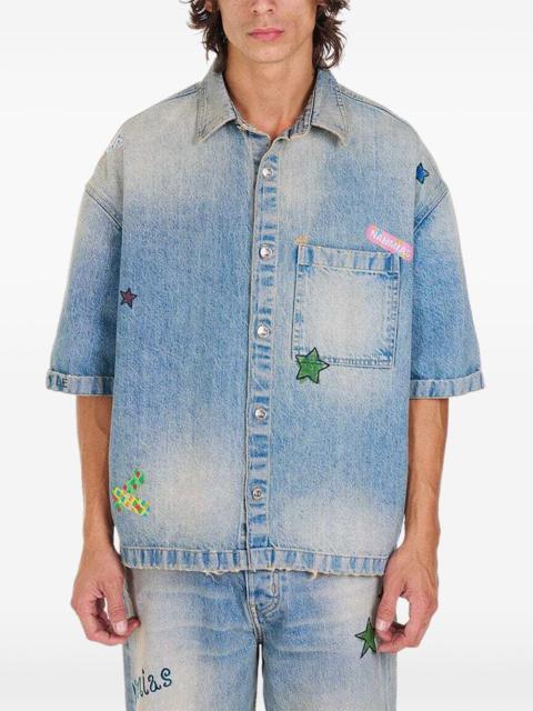 denim bandaid shirt