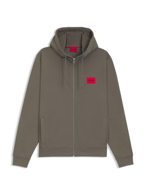 COTTON-TERRY ZIP-UP HOODIE WITH LOGO LABEL