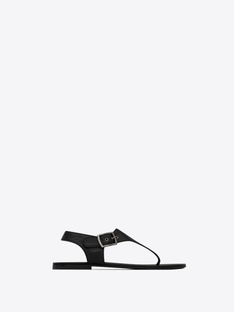 caleb flat sandals in smooth leather