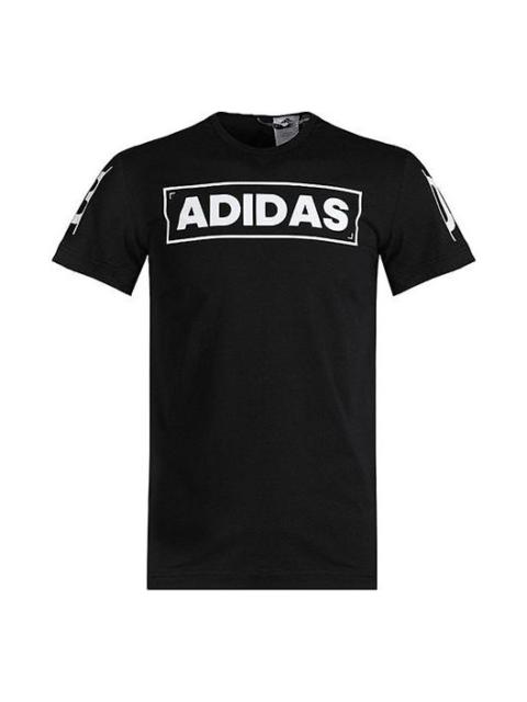 adidas Adi 360 logo Printing Sports Round Neck Short Sleeve Black CV4536