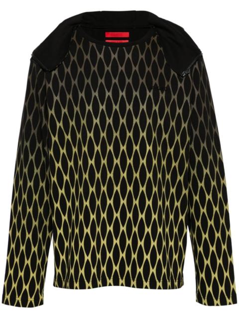 geometric-print cotton mask T-shirt