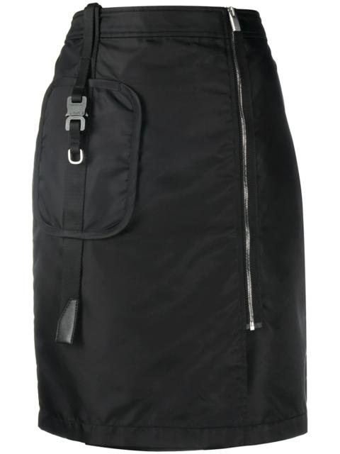 high-waisted zip-up skirt