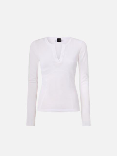 SWEATER WITH OPEN V-NECK