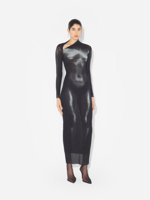 THE LONG SILVER BODY DUST DRESS