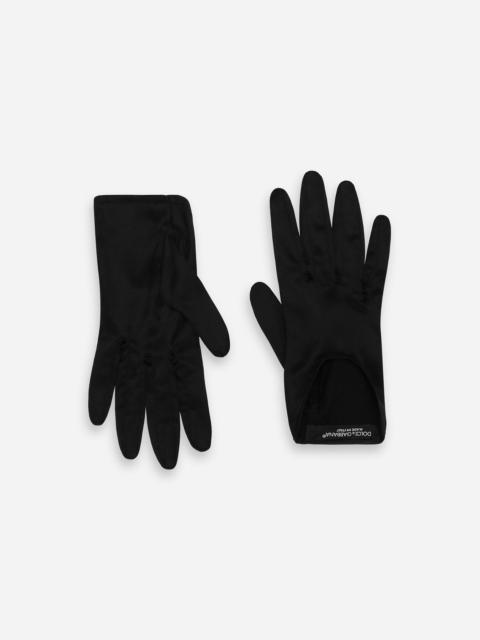 Short silk satin gloves