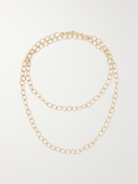 Micro Rosa 14-karat Gold Necklace