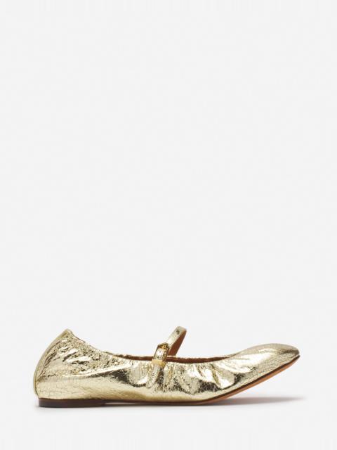 THE BALLERINA MARY JANE IN CRACKLED METALLIC LEATHER