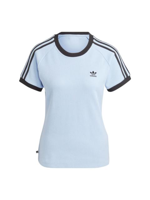 (WMNS) adidas 3-Stripes Slim T-Shirt 'Blue Black' IC5462