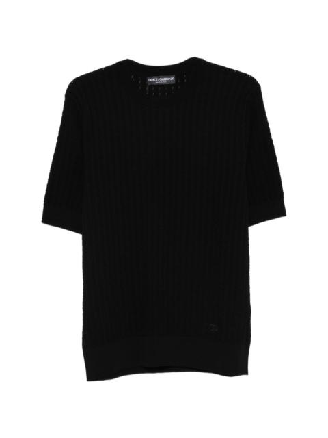 short-sleeve knitted T-shirt
