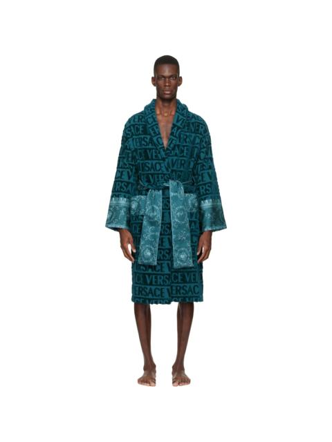 Blue 'I Heart Baroque' Bathrobe