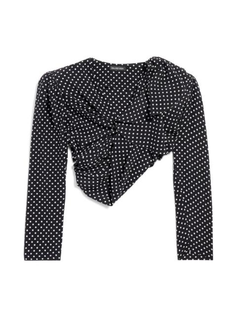 Women's Tucked-in Blouse in Black/ecru