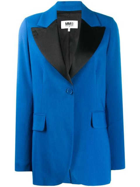 contrast lapel blazer