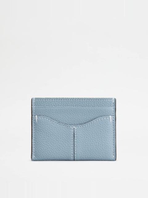 CARD HOLDER IN LEATHER - LIGHT BLUE