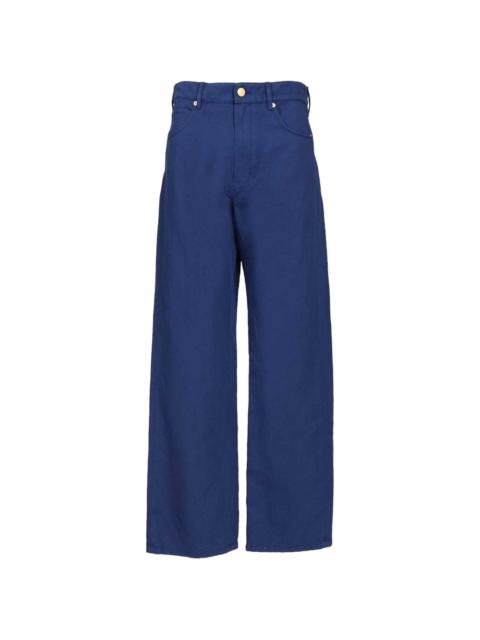 buttoned drill trousers