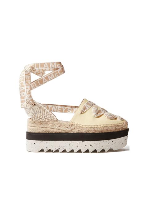 80mm platform ribbon-detail espadrille