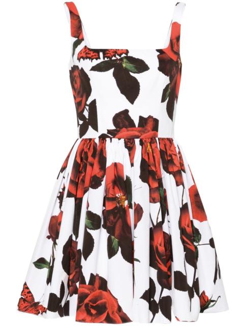 floral-print flared minidress