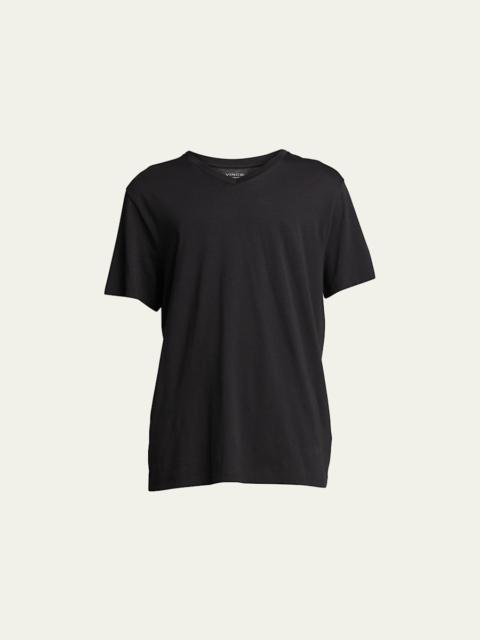 Short-Sleeve V-Neck Jersey T-Shirt, Gray