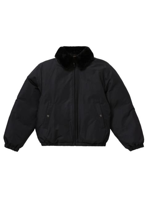 Supreme Burberry Shearling Collar Down Puffer Jacket Black