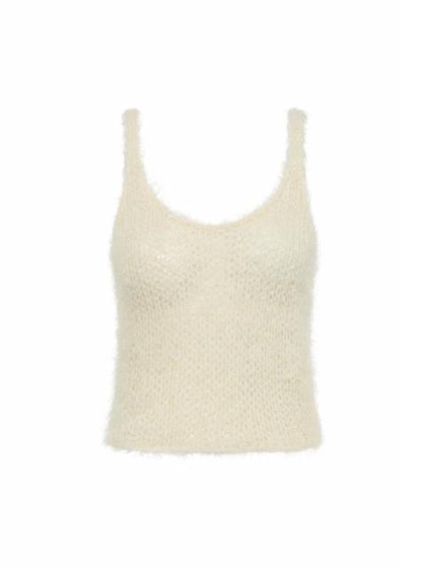 Nur Knit Tank Top in Off White Silk Cashmere